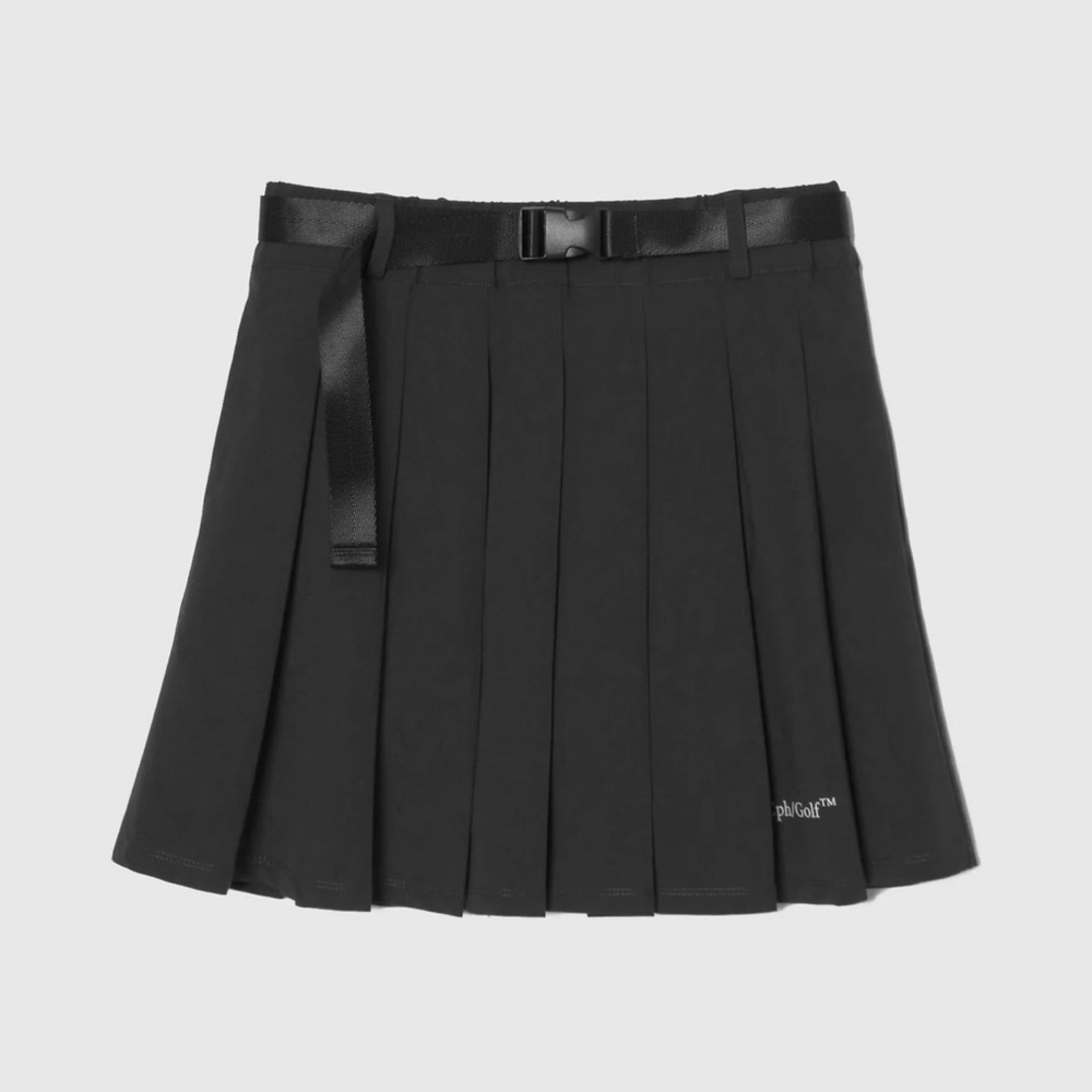 Black Pleated cph/golf adjustable golf Skirt with Belt
